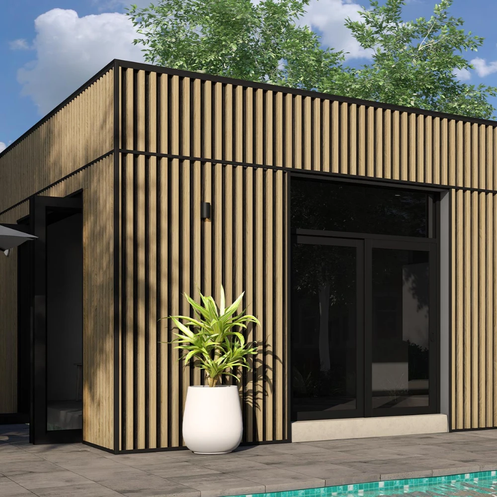 Parement Métallique Imitation Bois Tasseau 40x40